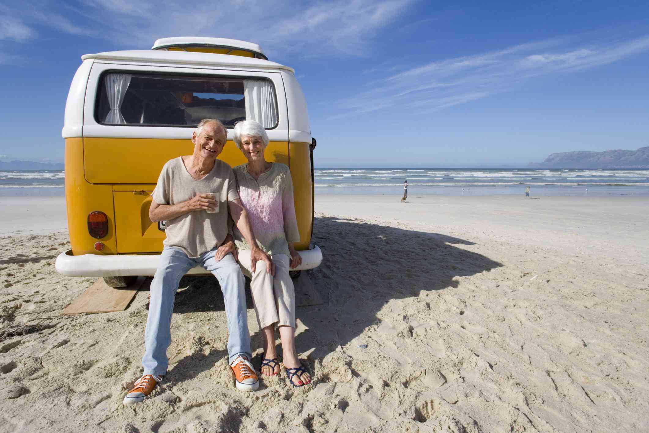 Seniors enjoying the beach