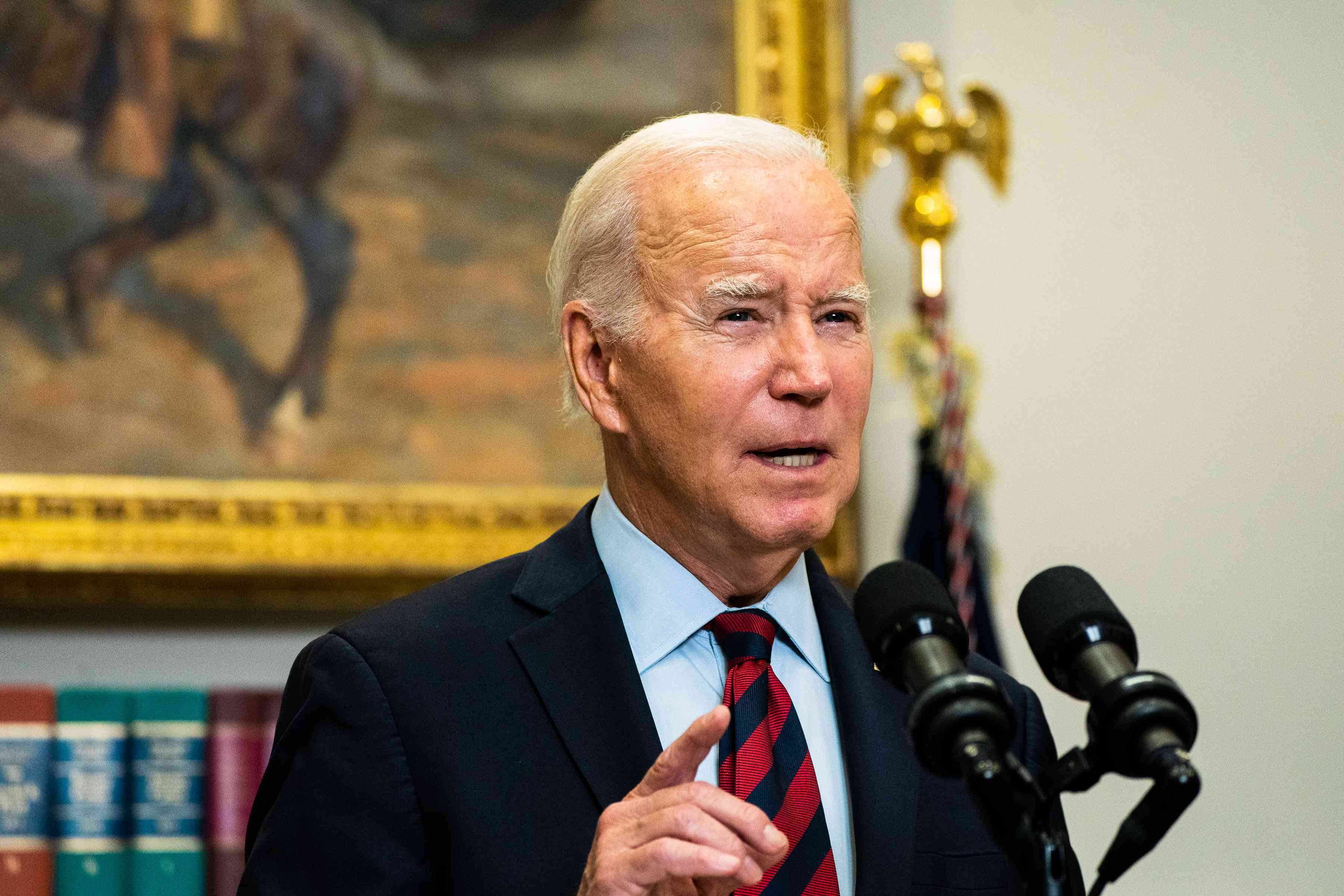 Biden delivering remarks on student debt cancellation October 4, 2023. 