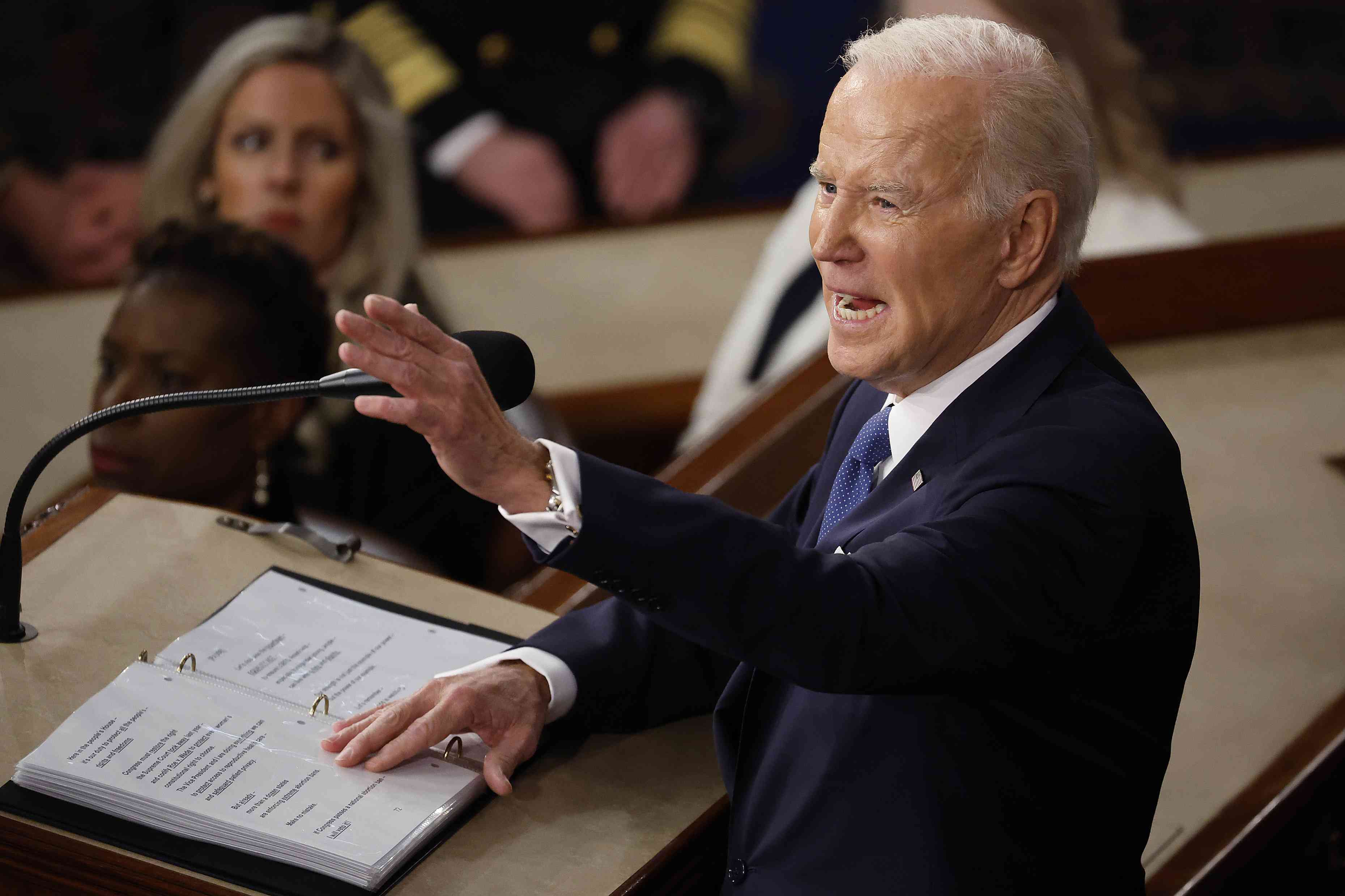 President Joe Biden delivers the State of the Union address to a joint session of Congress at the U.S. Capitol on Feb. 7, 2023.