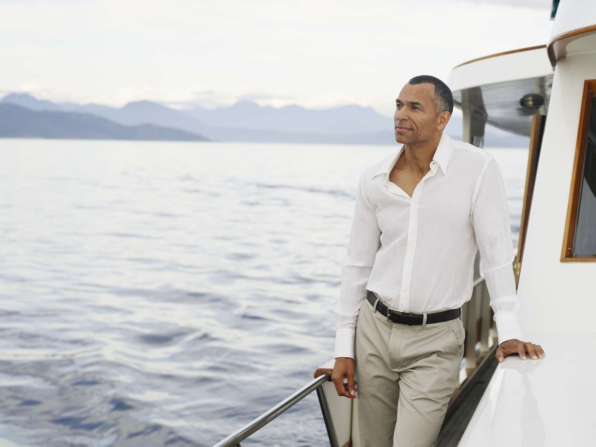 A yacht owner takes in the view.