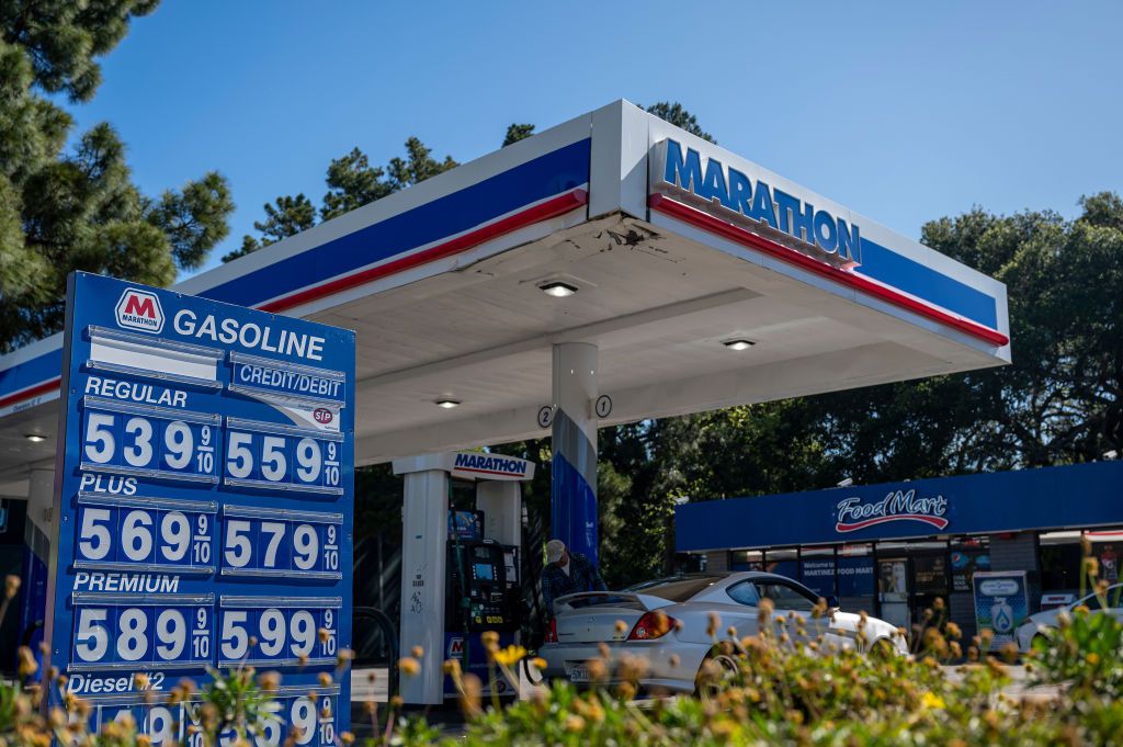 A Marathon gas station in Martinez, California, US, on Tuesday, April 30, 2024. 