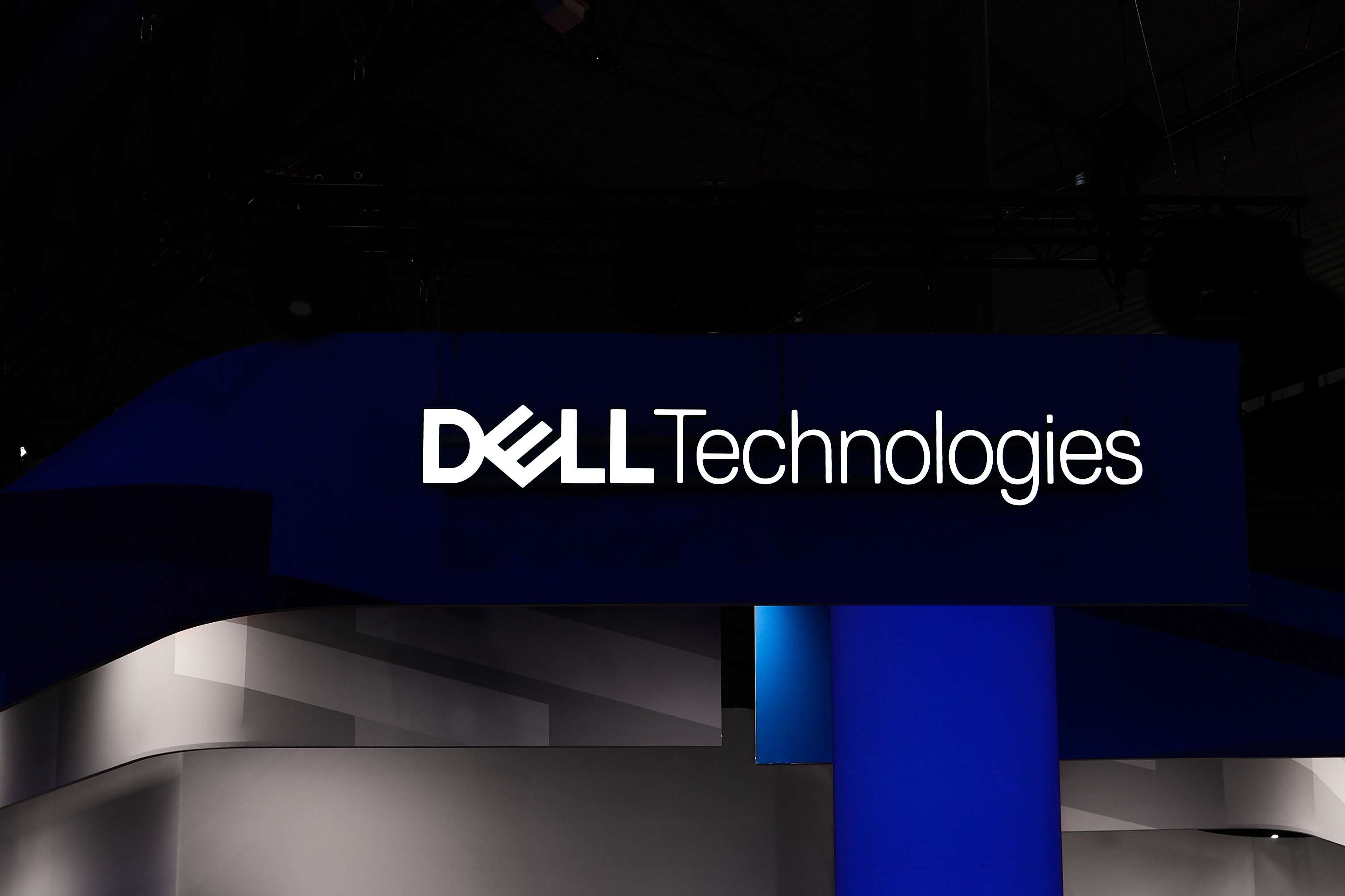 The Dell Technologies logo on display at an event.