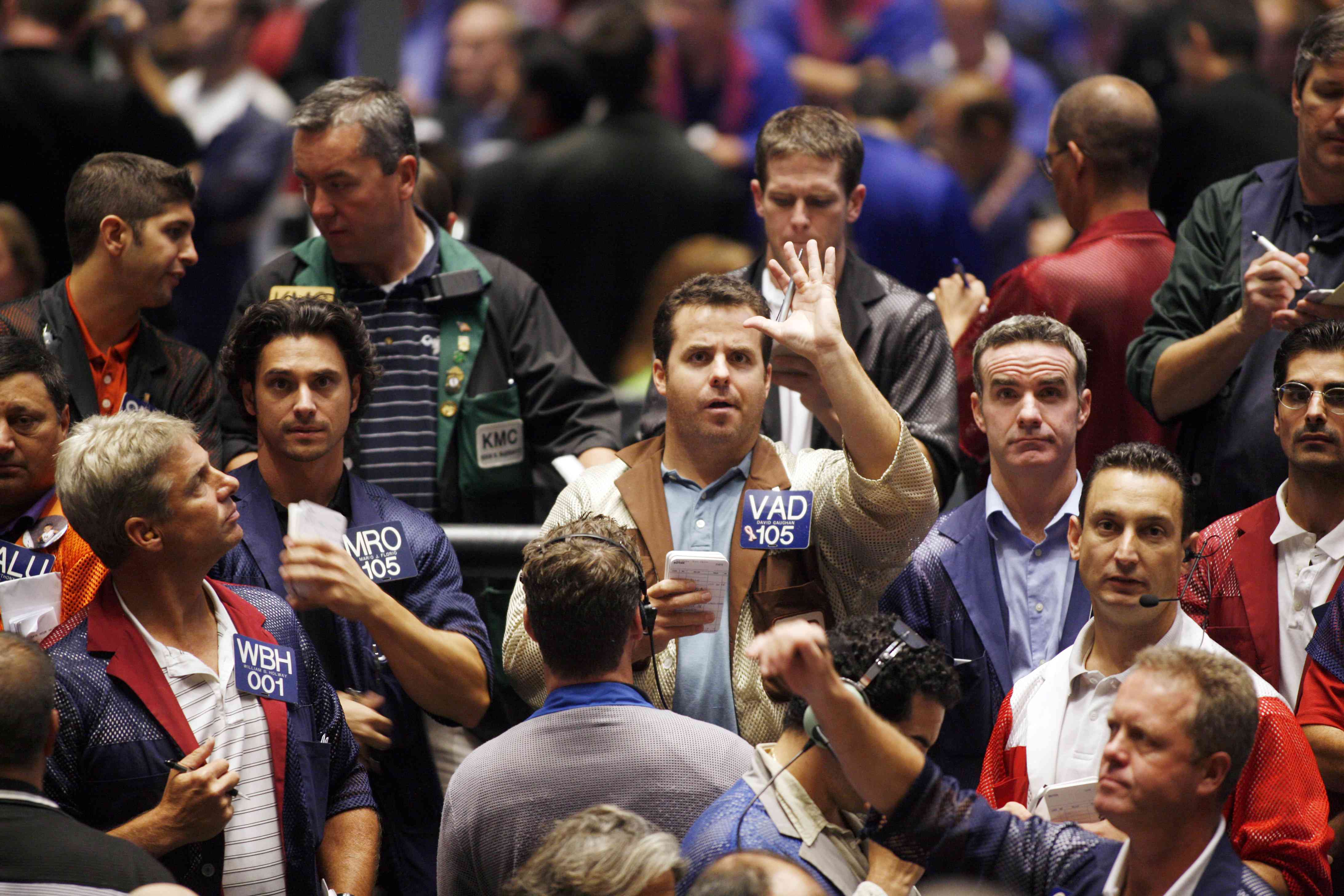 Traders on the floor of an Exchange