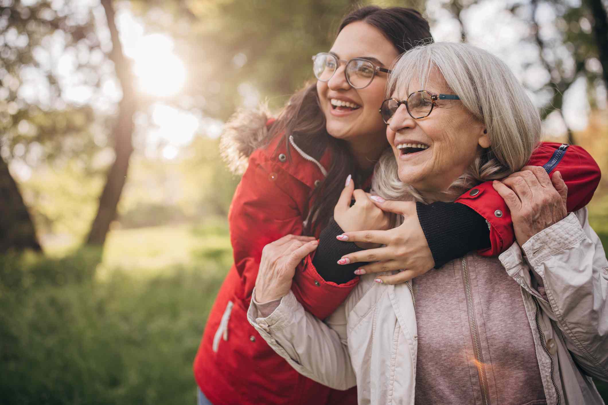 Grandmother and granddaughter