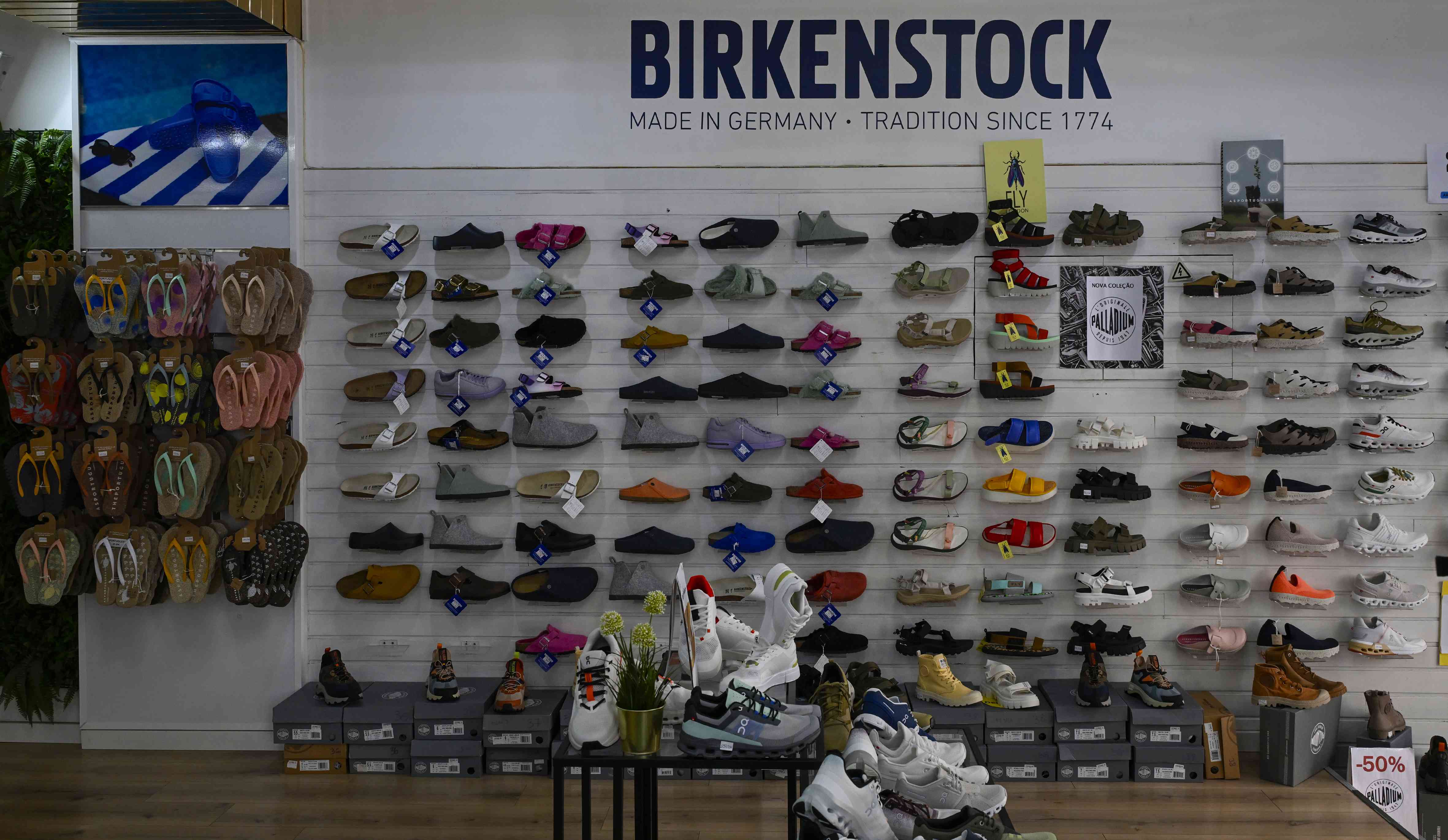 A Birkenstock shoe store in Lisbon, Portugal, on April 9, 2024