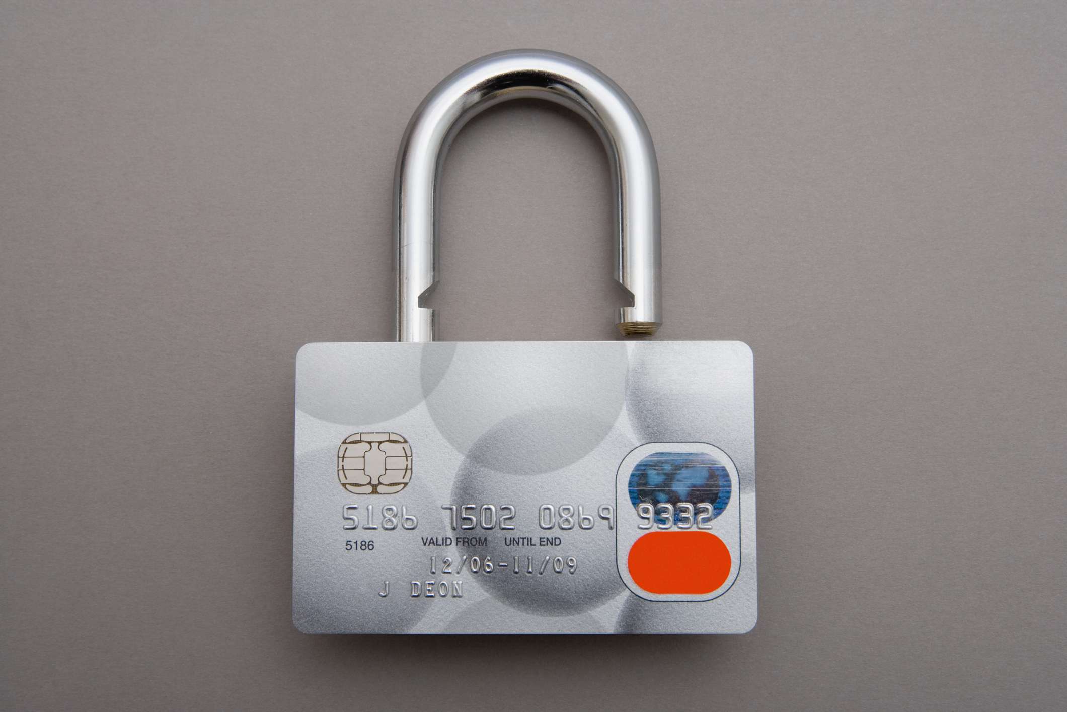 A credit card designed like a padlock