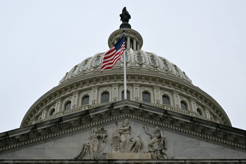 The US Capitol in Washington, DC, on March 22, 2024. The US House of Representatives voted March 22 to approve a sprawling $1.2 trillion package to fund the government, provoking an angry response from conservatives and kicking off a race against the clock in the Senate to ensure the lights stay on past a midnight deadline.