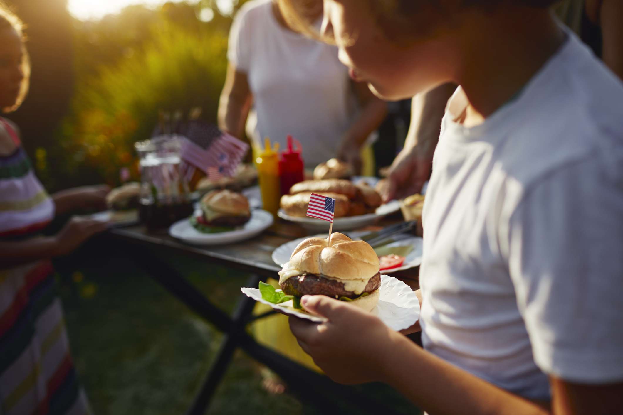 4th of July celebration with burgers.