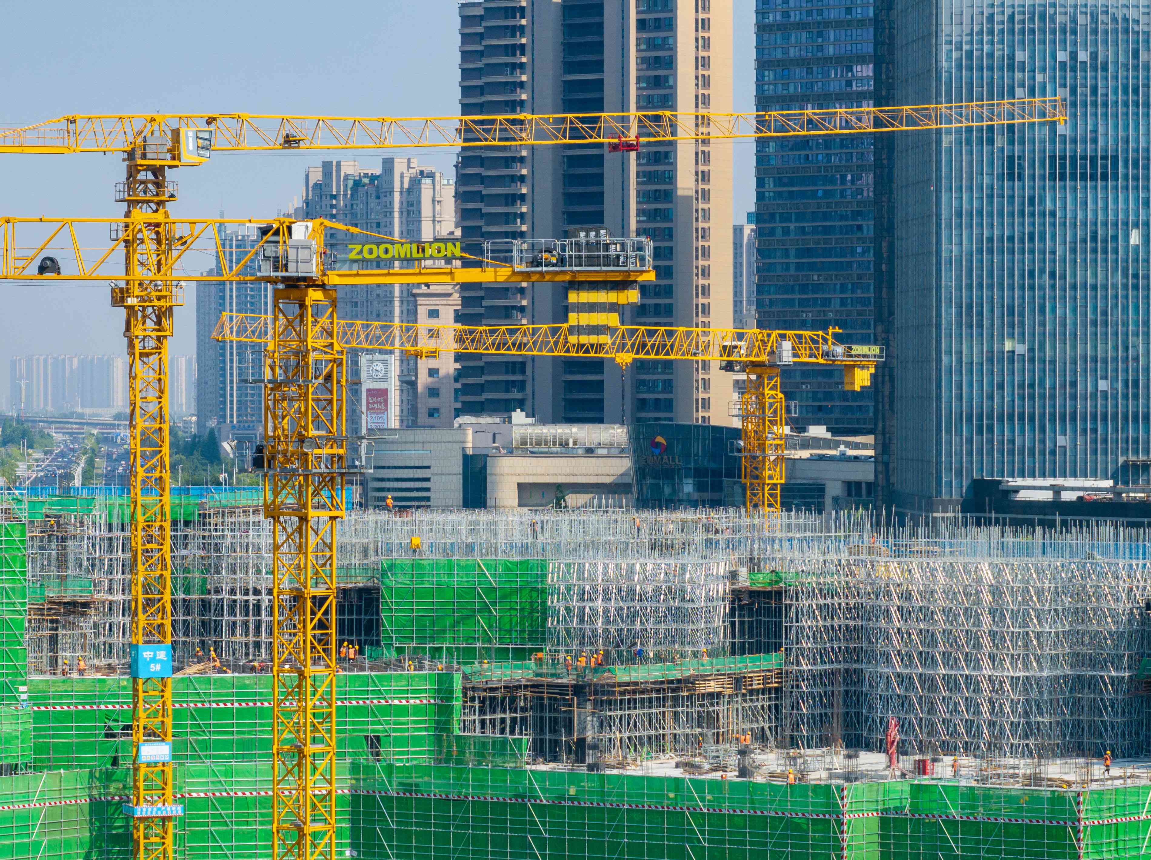 View of a construction site of a housing project in Huai'an, Jiangsu Province of China.