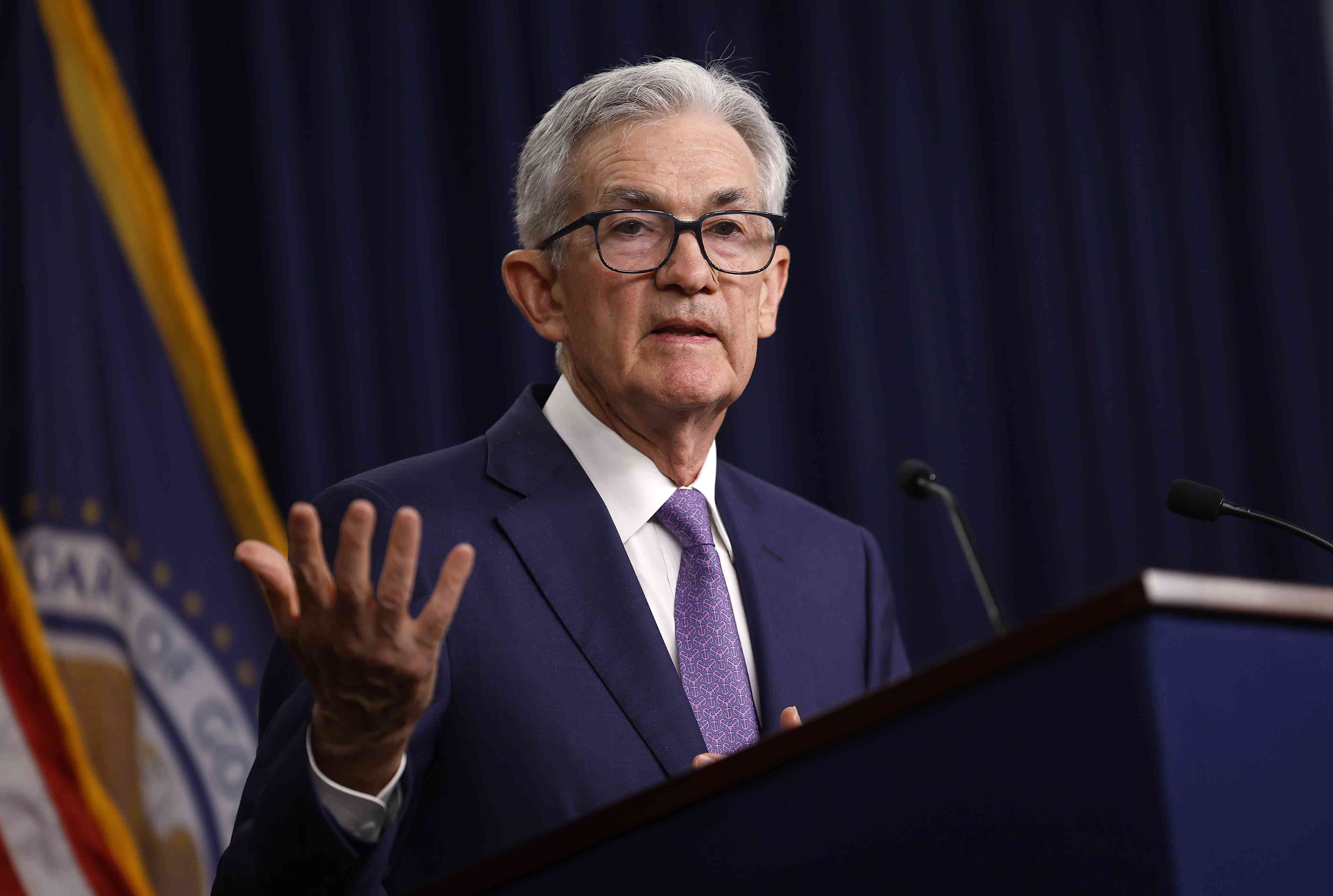 Fed Chair Jerome Powell speaks in Washington, D.C. 