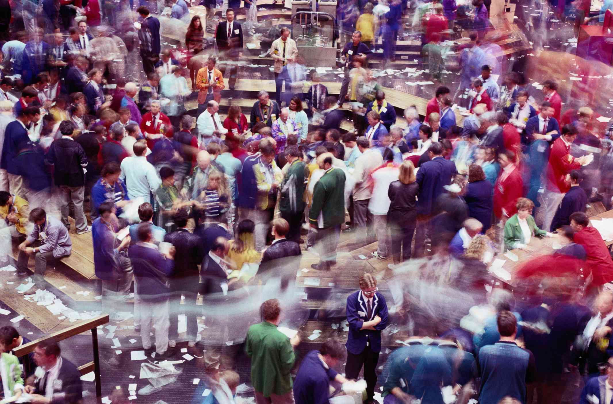 Stock exchange trading floor