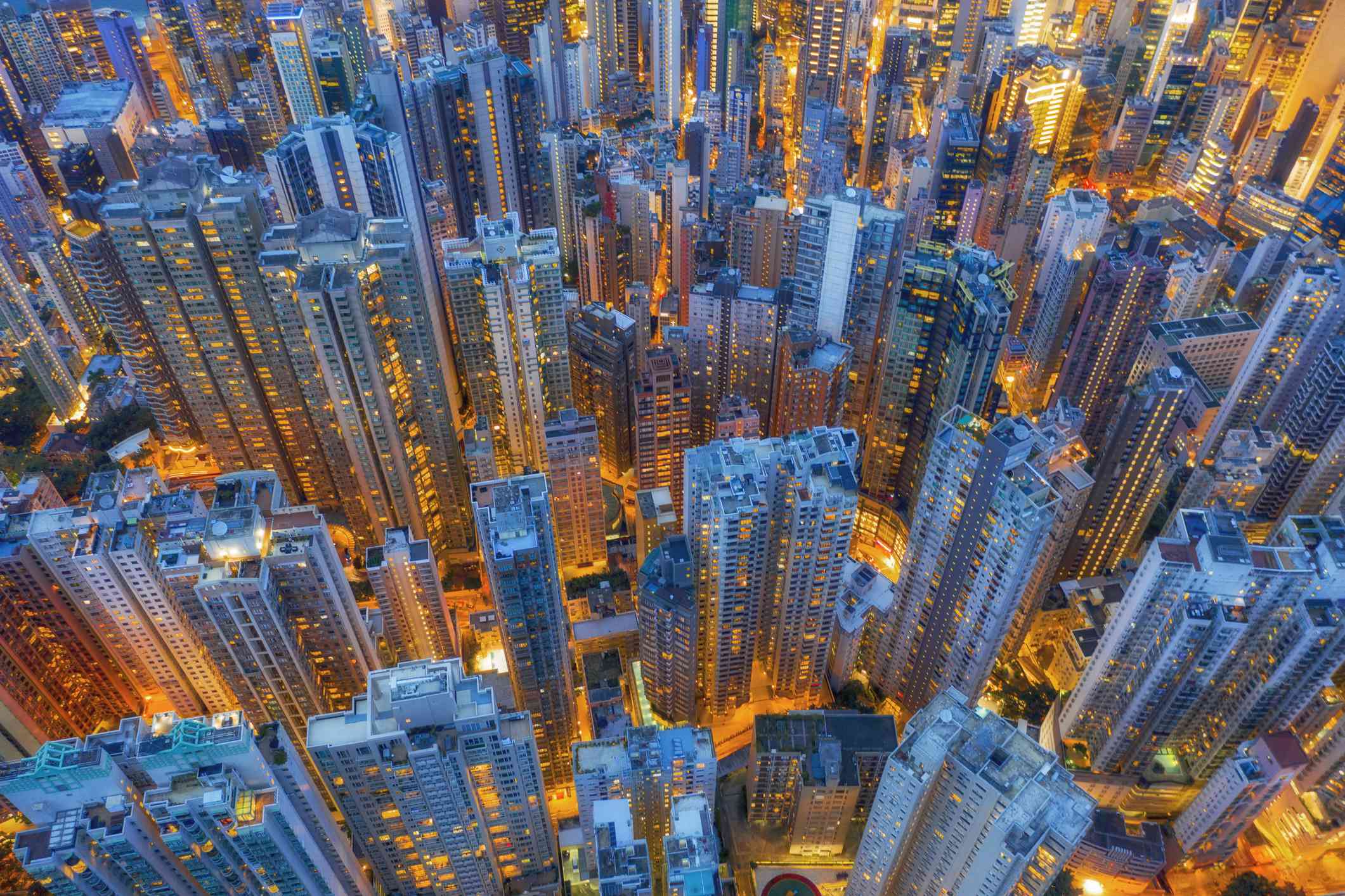 aerial view of hong kong