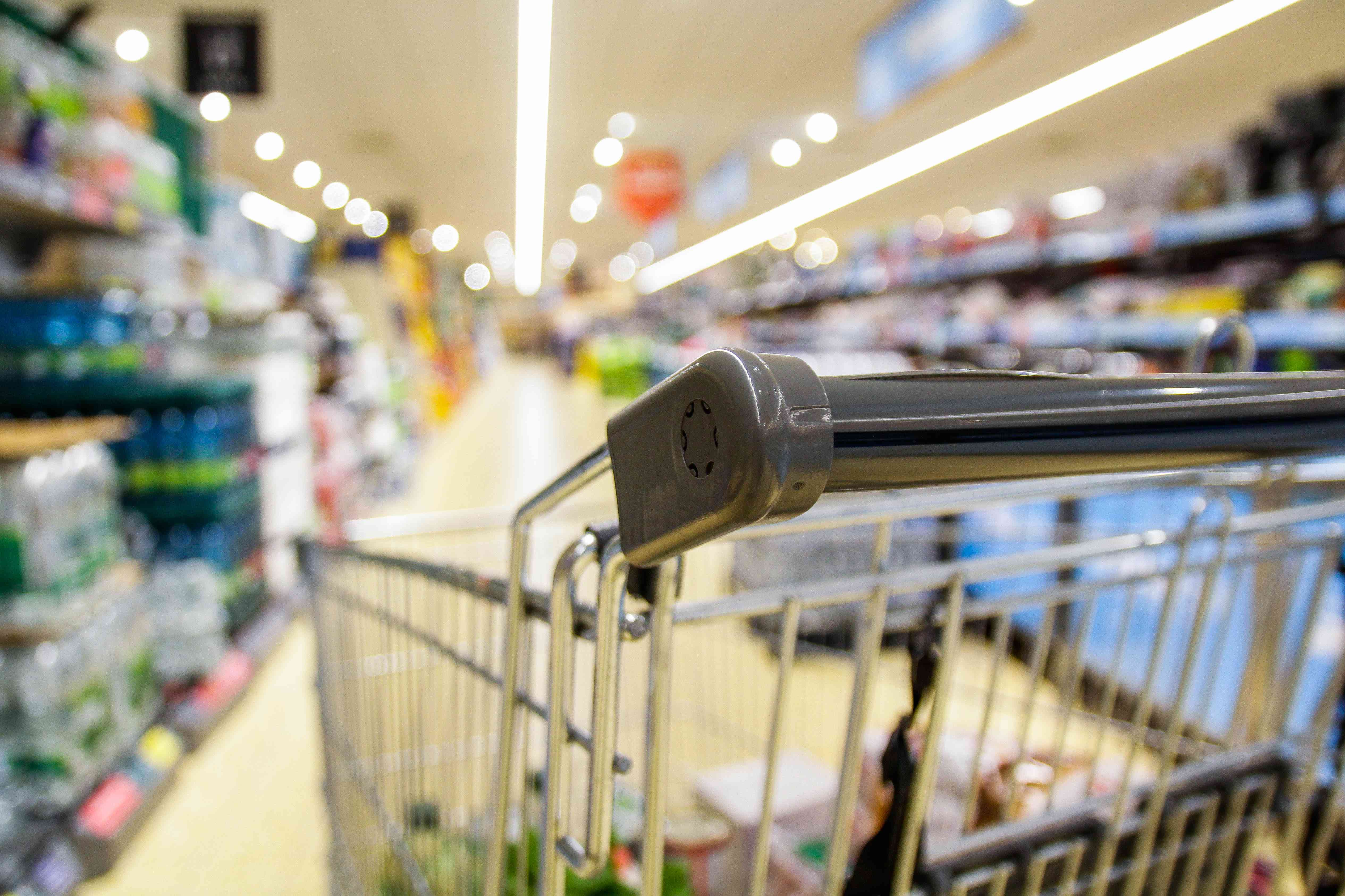 Shopping cart in a store