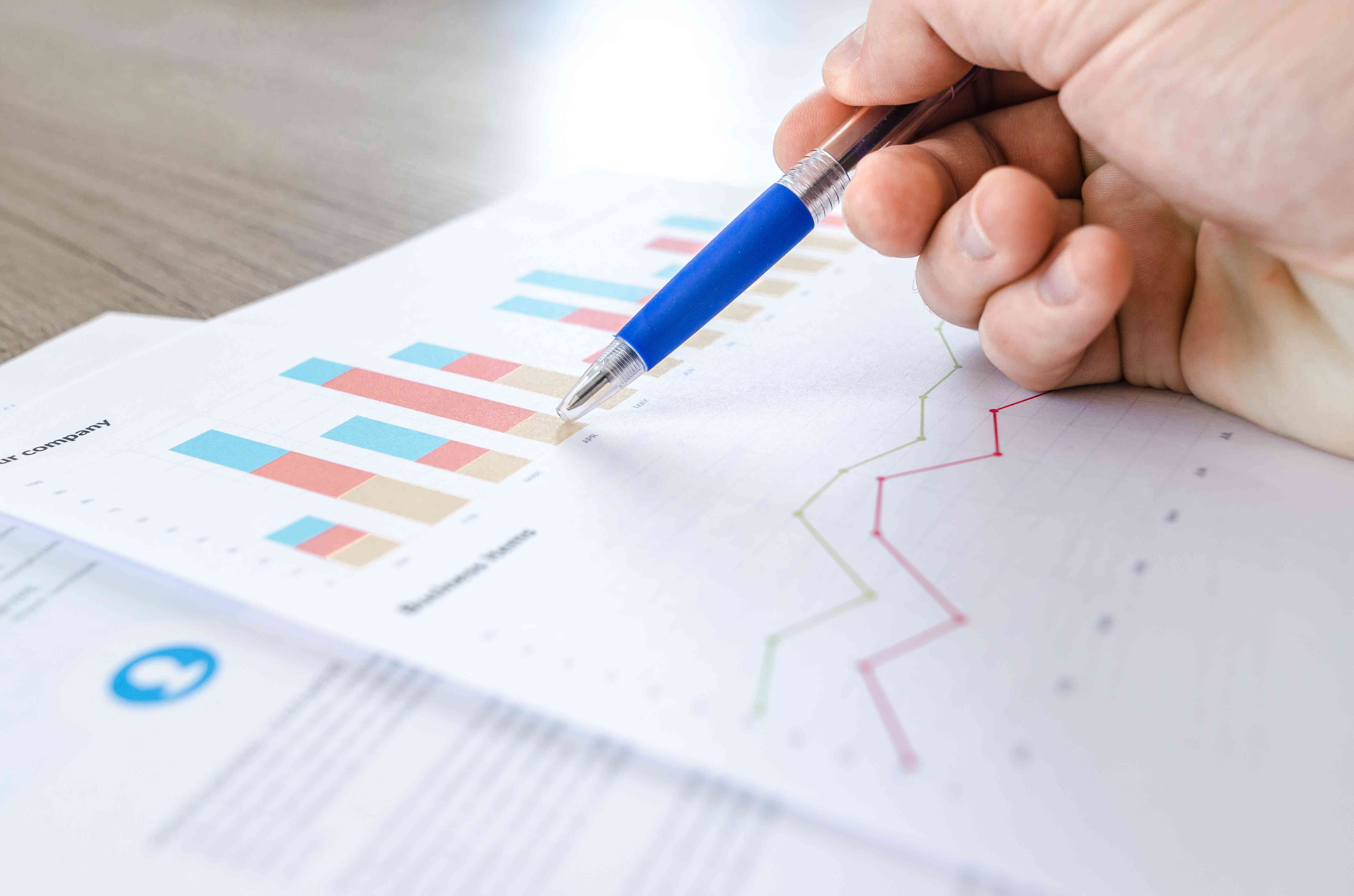 Chart analysis close-up